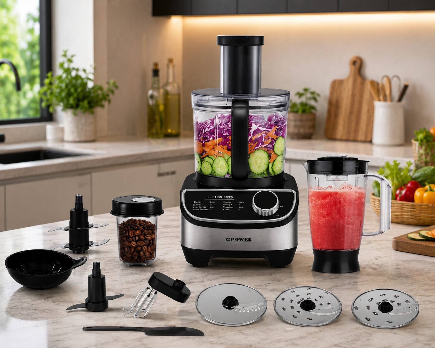 GPower 13 in 1 Food Processor 1300W GP-425 – Multifunctional Kitchen Processor