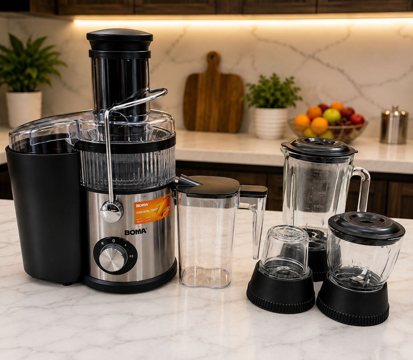 Boma BM-3083 5-in-1 Food Factory | Multifunction Food Processor, Blender, Juicer & Grinder
