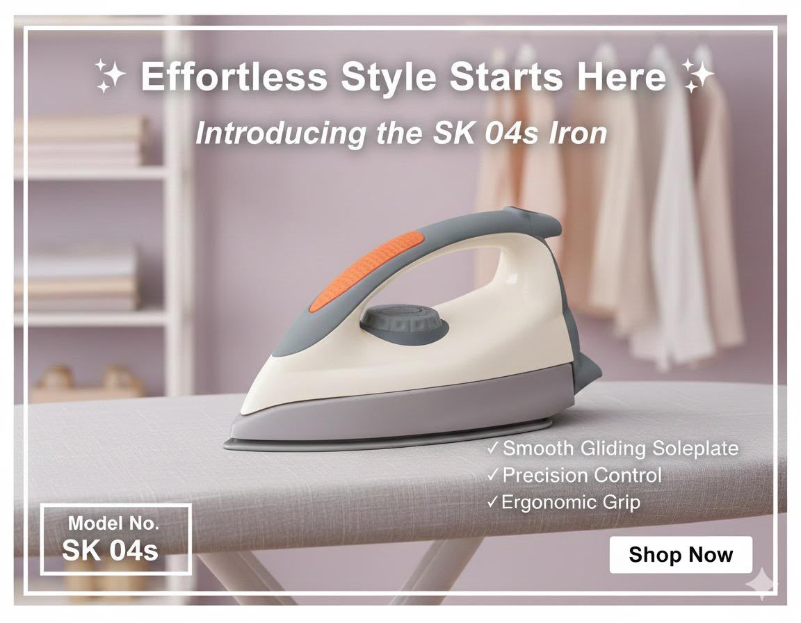 Skyiwood Dry Iron 1000 Watt – Adjustable Temperature Control SK-04S