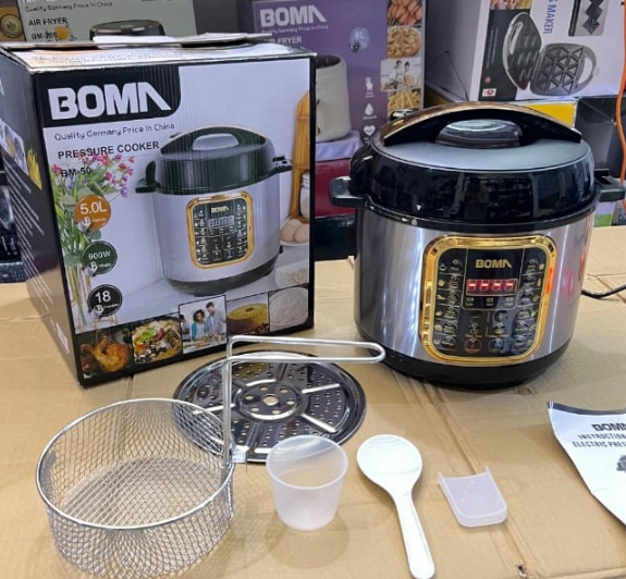 Boma 5L Electric Pressure Cooker 900W | 18 Pre-Programmed Cooking Functions BM-50