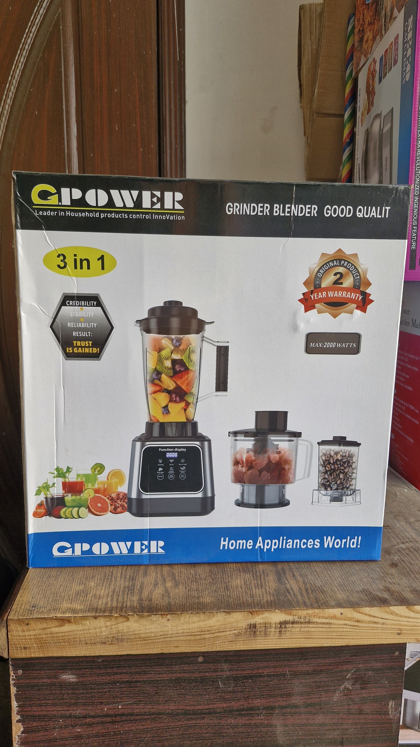 Original German 3 In 1 Commercial Blender Grinder & Meat Chopper 3L 2000W 2 Year Warranty
