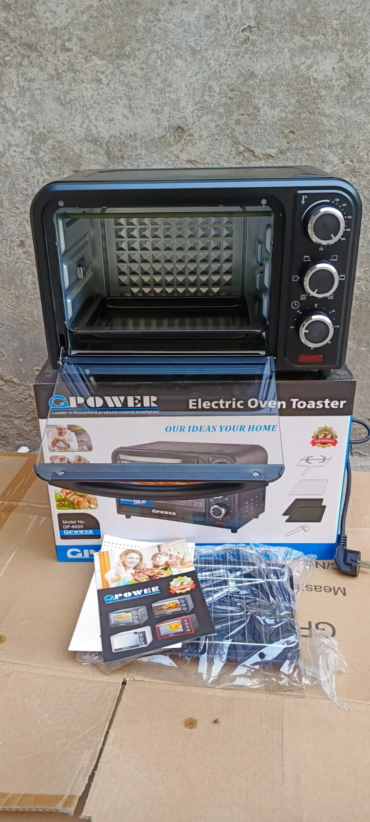 Gpower 20L Electric Baking Oven With Rotisserie & Double Tray GP-6620