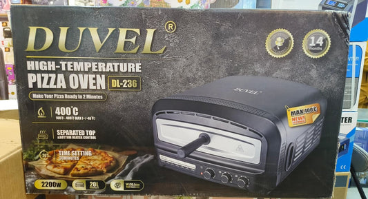 DUVEL OUTDOORS Indoor Pizza Oven, 20 Liter Electric Oven with 6 Modes, Heats up to 400 Degrees Centigrade, Pizza Kitchen with Flip Top Design for Home Kitchen, Restaurants