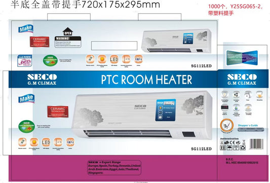 Seco Wall Mounted fan Heater | PTC Room Heater | Split Heater | SG112LED