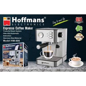 Hoffmans Espresso Coffee Maker HM-686 - Black