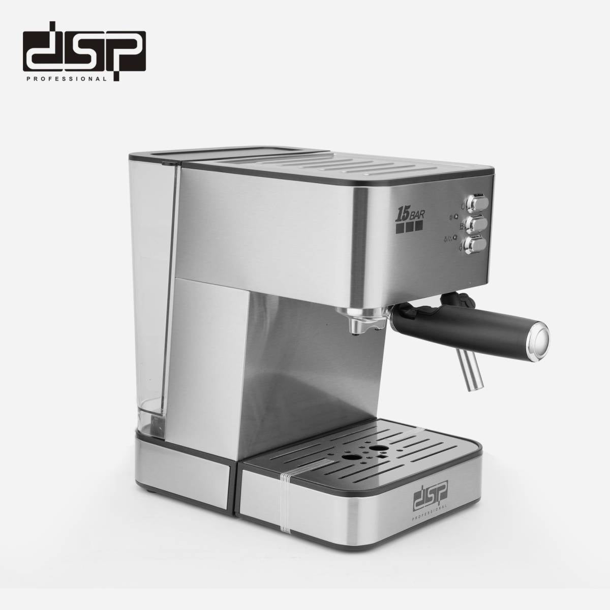 DSP KA-3091 Espresso Coffee Machine with Milk Frother Wand, 850W Fast Heating Coffee Maker with 1.8L Removable Water Tank