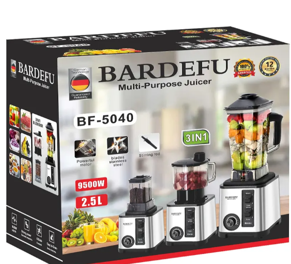 BARDEFU 9500W Smoothies Maker 3 in 1 Multi-function Commercial Heavy Duty Blender BF-5040