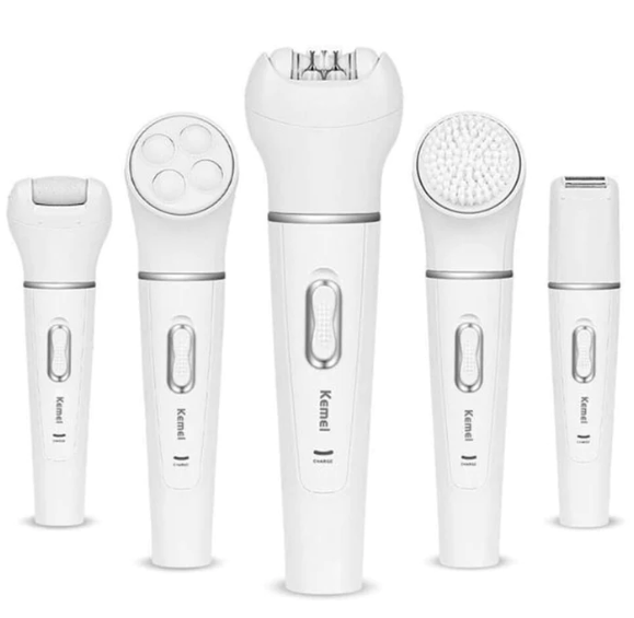 KEMEI 5 in 1 Shaver Epilator Cleansing Brush Massager And Callus Remover KM-2199