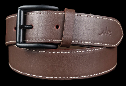 Feather Edge Burgundy - Leather Belt For Men