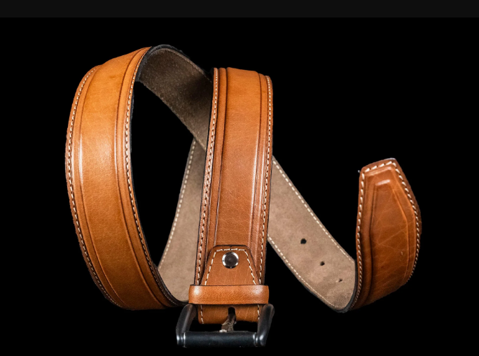 Aero Feather Edge Tan - Hand Made Men's Leather Belt