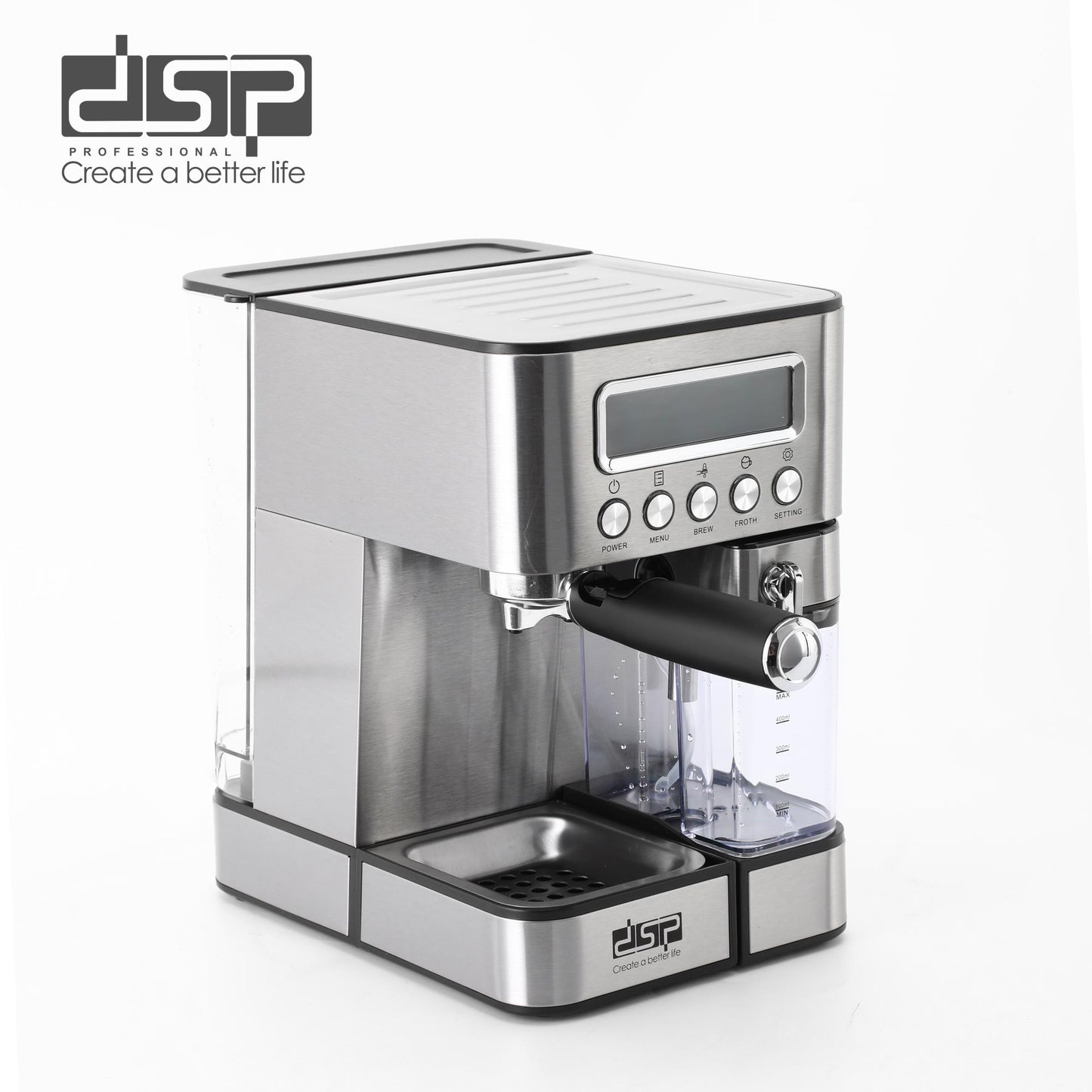 DSP KA-3141 Espresso Coffee Machine with Milk Frother Wand & 500ML Milk Tank
