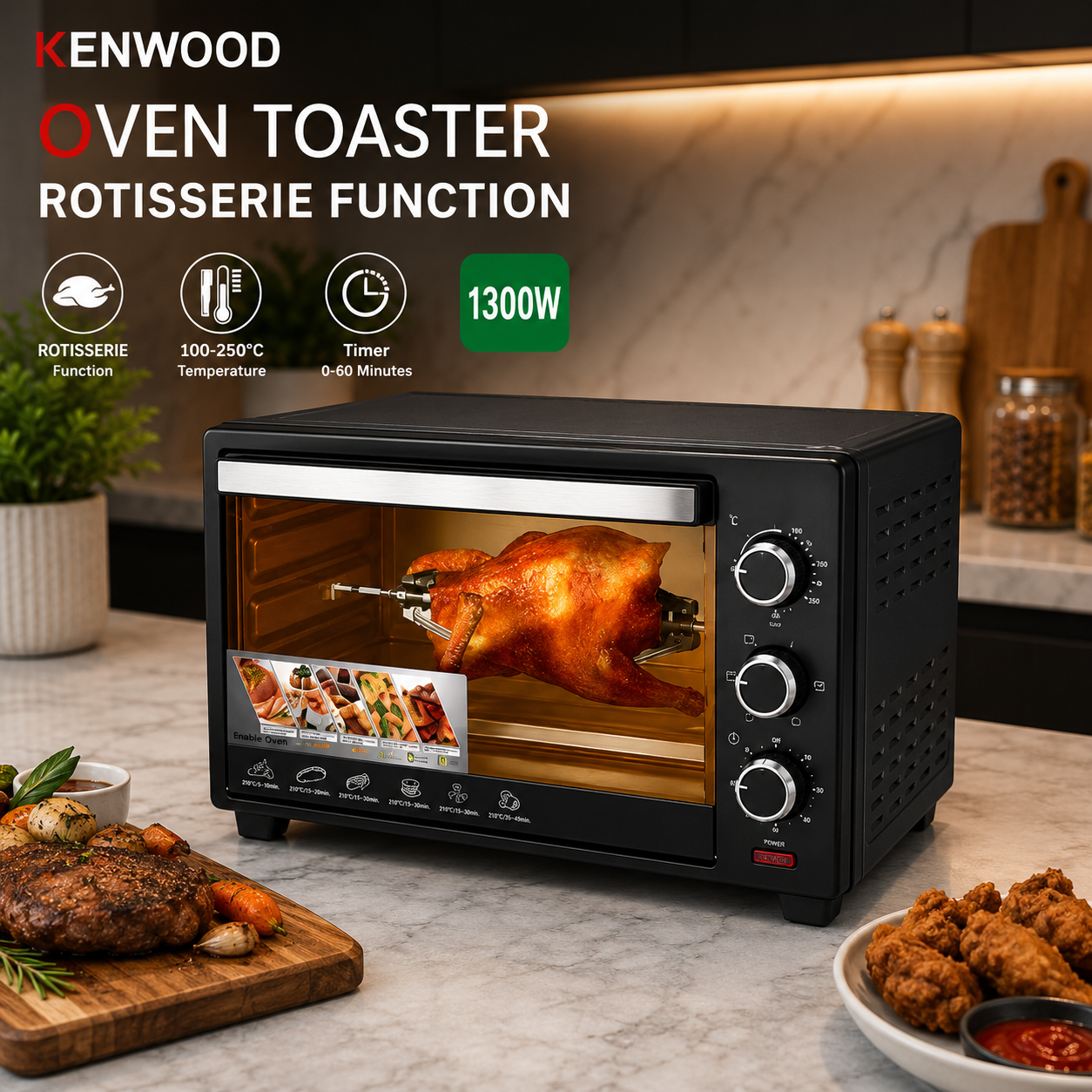 Kenwood 30L Electric Oven with Rotisserie Function – Baking & Grilling