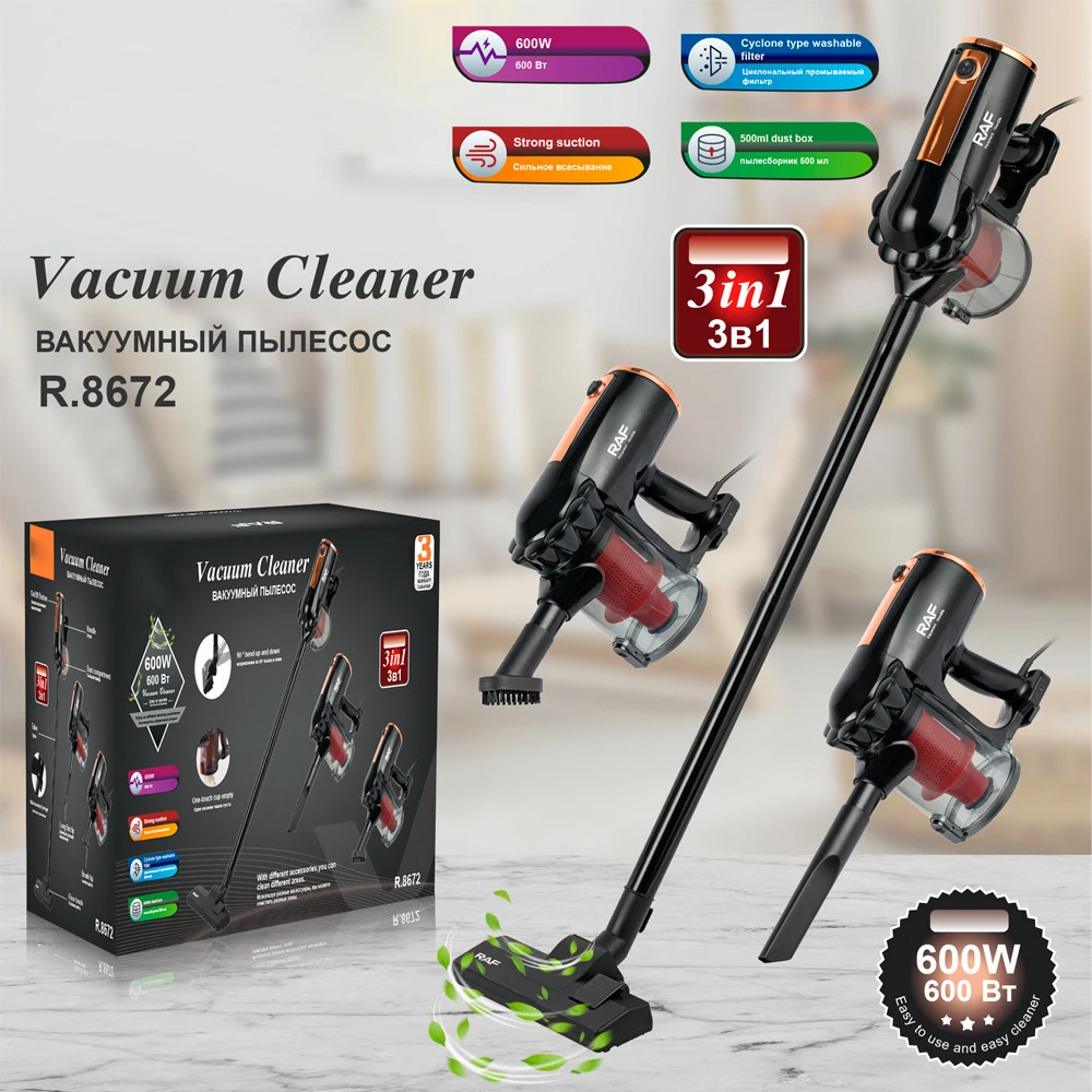 RAF 3 in 1 Vacuum Cleaner 600W R.8672 - Black