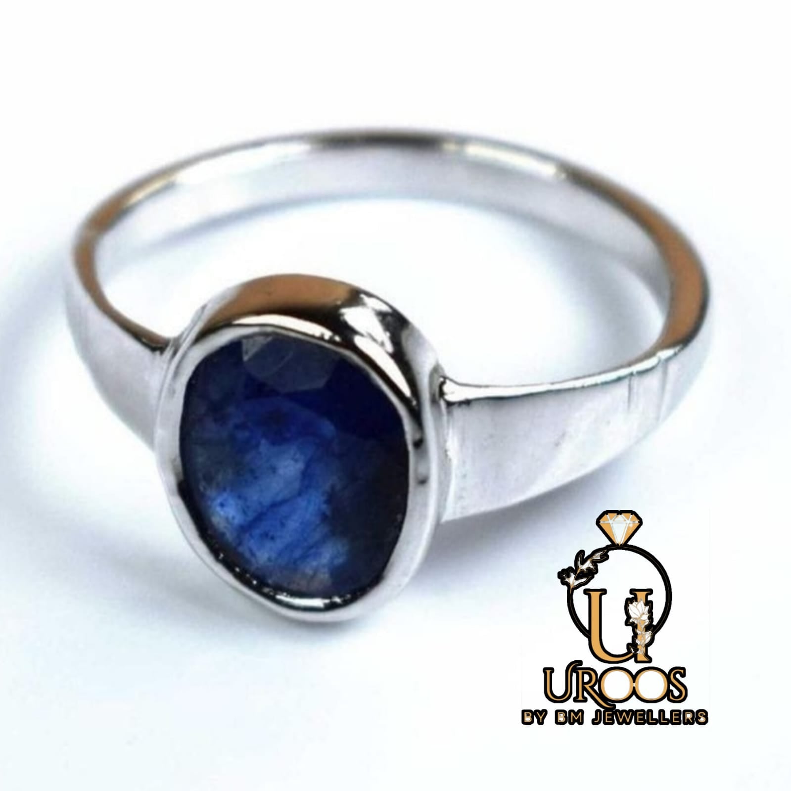 Natural Sapphire Stone Ring Fixed In pure Silver