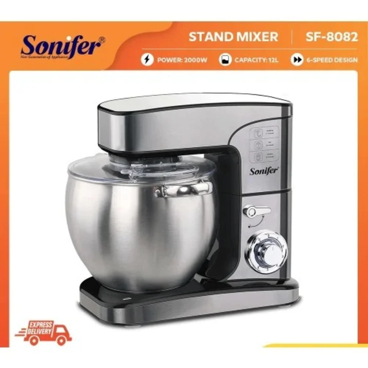 Sonifer 12L Stand Mixer SF-8082 - 2000W - Dough Maker