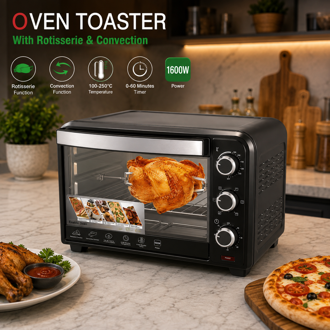 Kenwood Baking Oven 1600W KPN-1040 – Electric Oven with Rotisserie & Convection