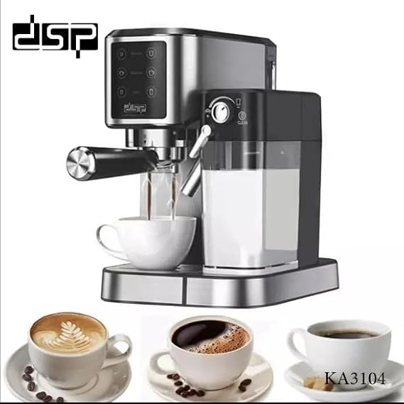DSP KA-3104 Professional Espresso Coffee Machine with Milk Frother Wand & 700ML Milk Tank 20 Bar Pressure