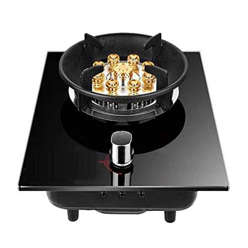 Imported Single Gas Glass Stove, Black Tempered Glass Top For Cooking, With Flameout Protection