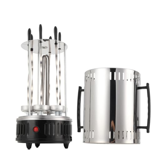 Electric Stainless Steel 6 Pole Smokeless Detachable Automatic Rotary Vertical BBQ Grill