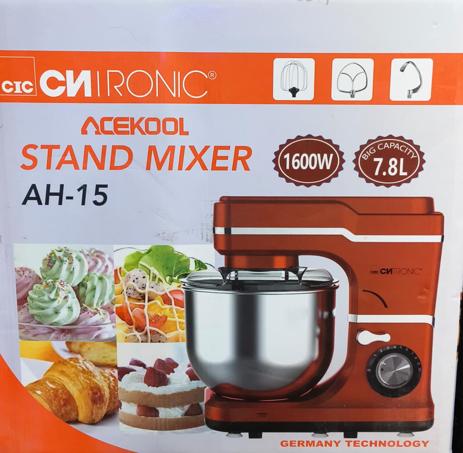 Acekool Stand Mixer 7.8L 1600W AH-15