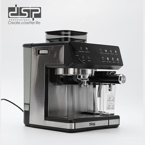 DSP KA3146 3-in-1 Espresso Coffee Machine | 20 Bar Pressure | Built-in Grinder, Milk Frother, 500ML Milk Tank | Touchscreen Control