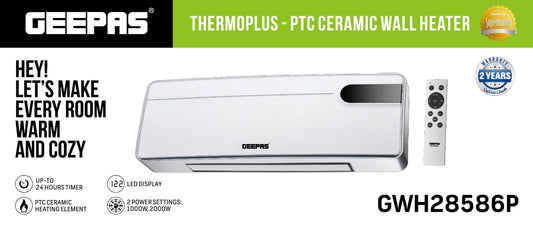 Geepas Thermoplus - PTC Ceramic Wall Heater GWH28586P