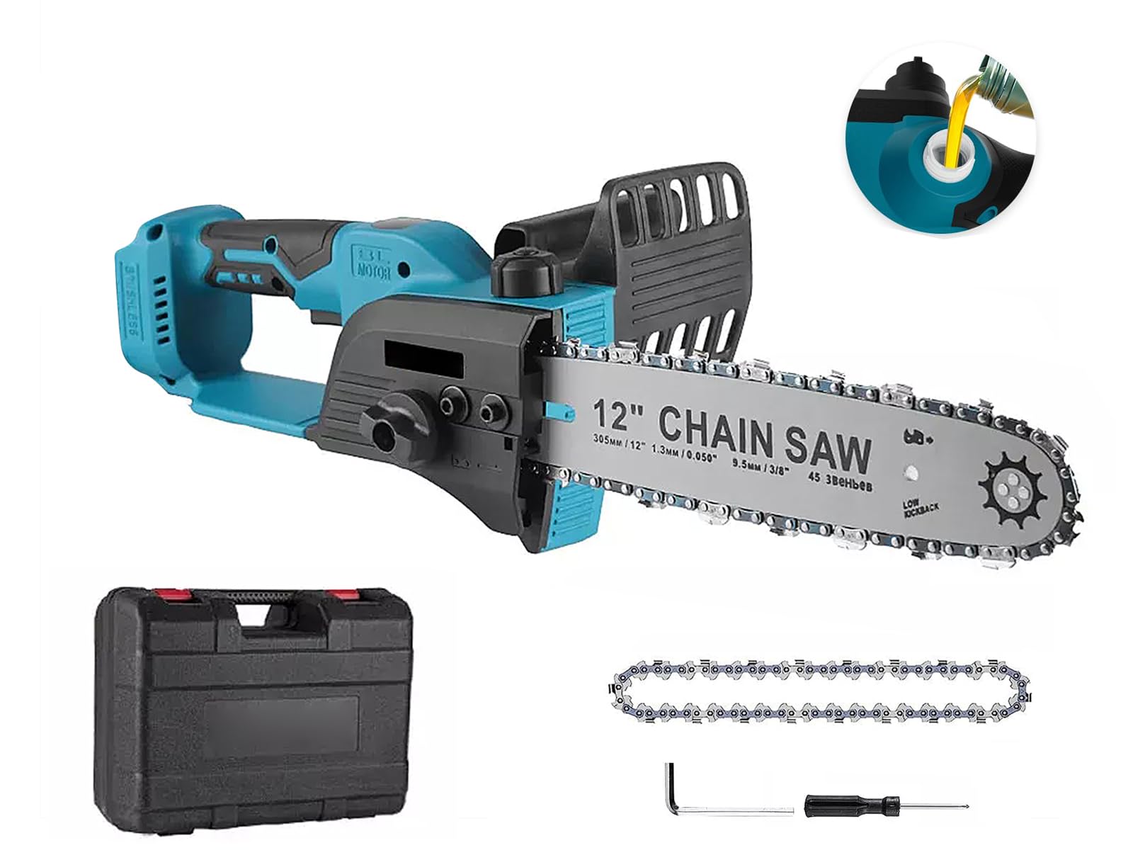 Imported Rechargeable 298V 12inch chainsaw with double battery