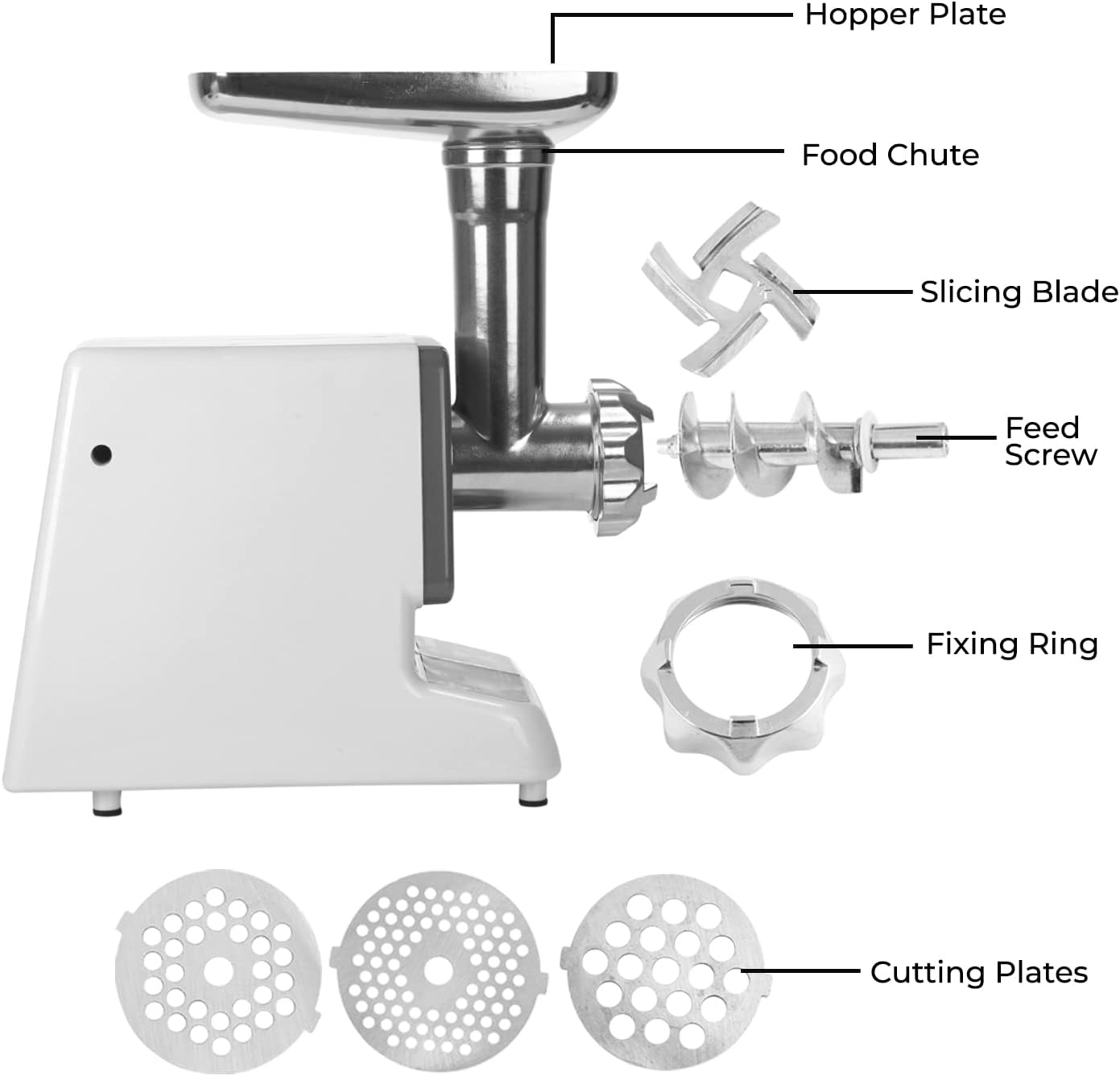 Geepas 2000W Electric Meat Grinder - Reverse Function Aluminum Gearbox Metal Gears, 2 Years Warranty GMG767