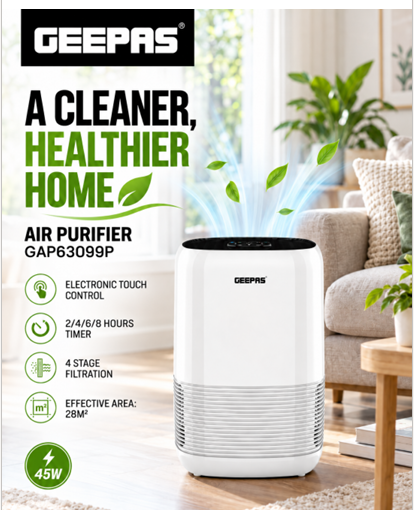 Geepas Air Purifier 45W with 4-Stage Filtration GAP63099P
