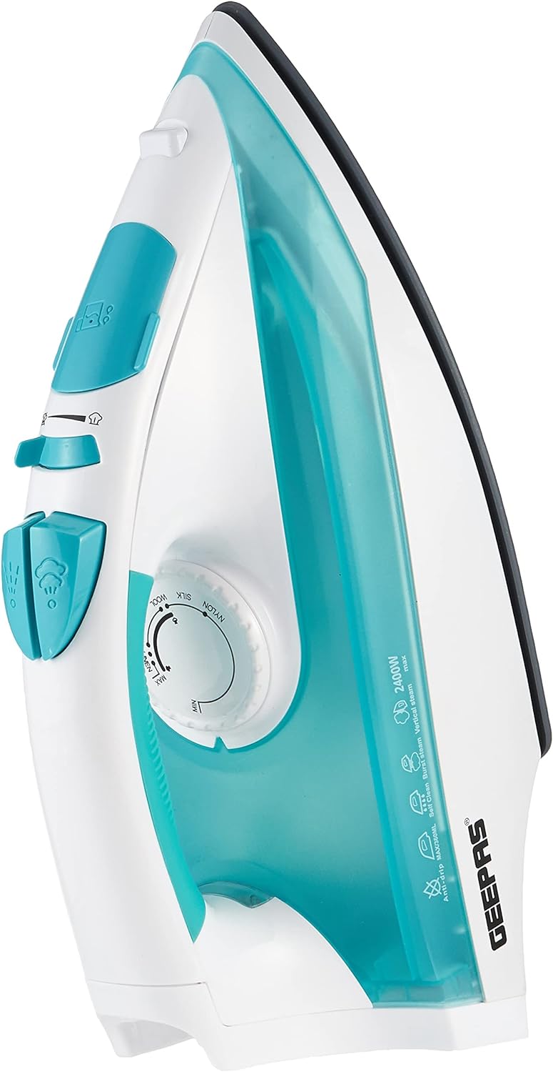 Geepas Cordless/Corded Steam Iron- GSI24015| Wet and Dry Steam Iron Box Handy Design with Powerful Burst Steam, Anti-Drip Function