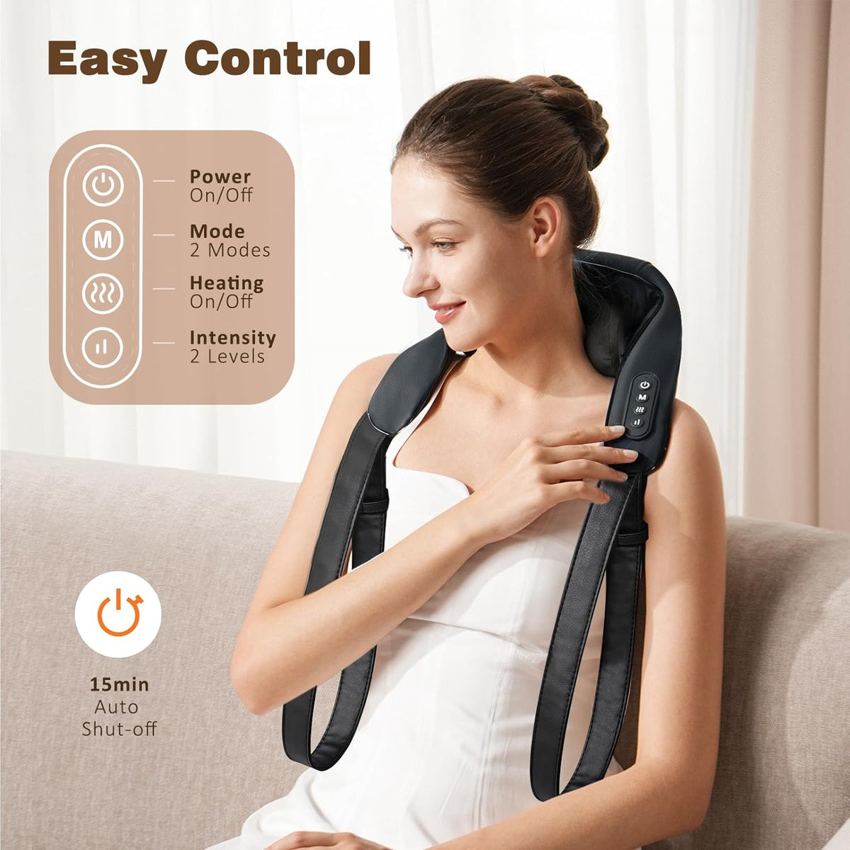 Imported Cordless Deep Tissue 4D Expert Kneading Massage, Neck and Shoulder Massage Pillow for Neck, Traps, Back and Leg Pain Relief