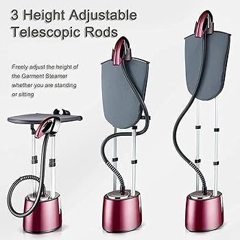 American Professional Garment Steamer - Heavy Duty Clothes Steamer with Fabric Brush, Ironing Board, and Hangers - Ideal for Hanging Clothes