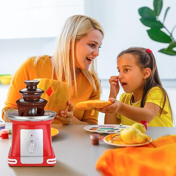 Imported Mini Chocolate Fountain, Chocolate Fondue Fountain, Mini Chocolate Melting Pot, Warmer Machine for Milk Chocolate, Cheese, Butter, Candy