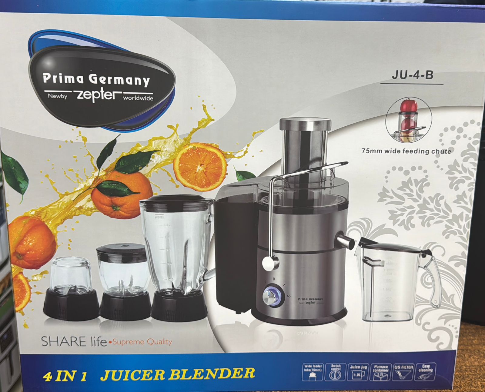 Prima Germany Zepter 4 in 1 Juicer Blender JU-4-B