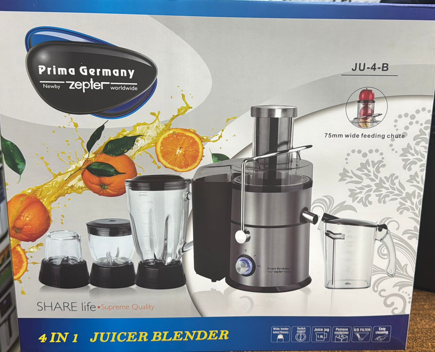 Prima Germany Zepter 4 in 1 Juicer Blender JU-4-B