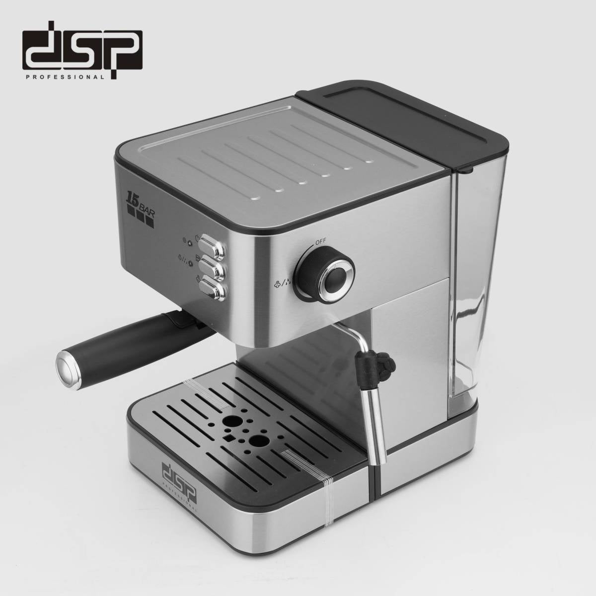 DSP KA-3091 Espresso Coffee Machine with Milk Frother Wand, 850W Fast Heating Coffee Maker with 1.8L Removable Water Tank