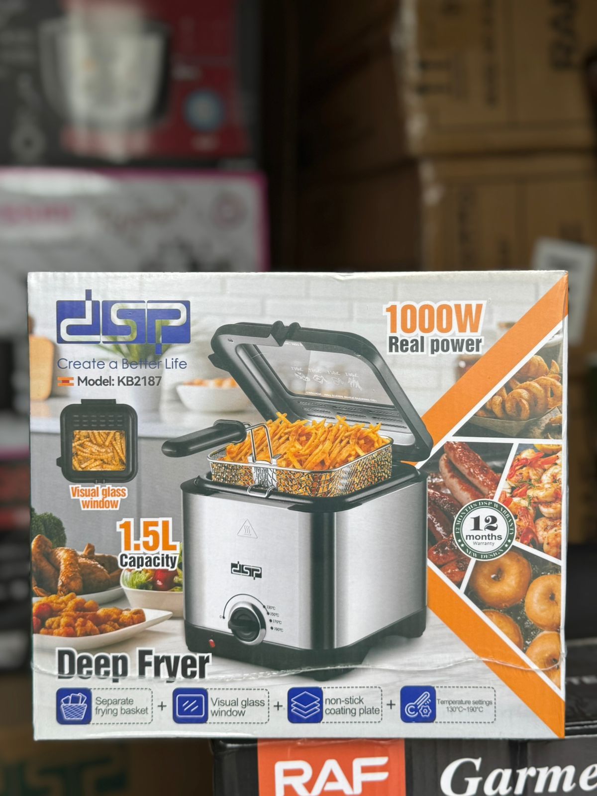 DSP KB2187 Electric Deep Fryer 1.5 Liter 1000W