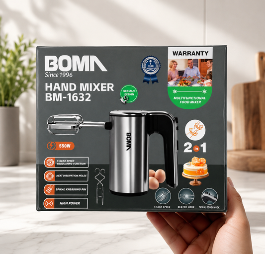 BOMA 650W Hand Mixer BM-1632 | 5 Speed Food Mixer
