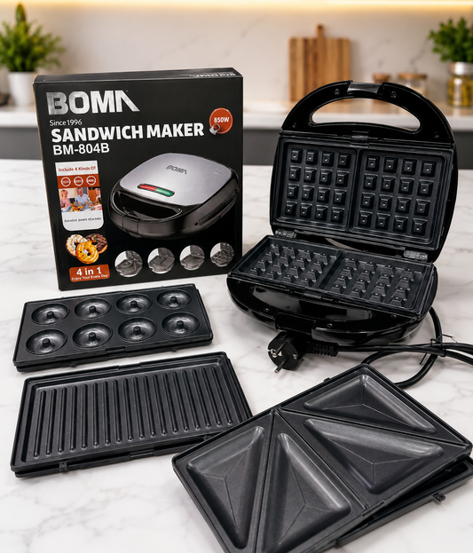 Boma 4-in-1 Sandwich Maker | Griller, Waffle & Donut Maker BM-804