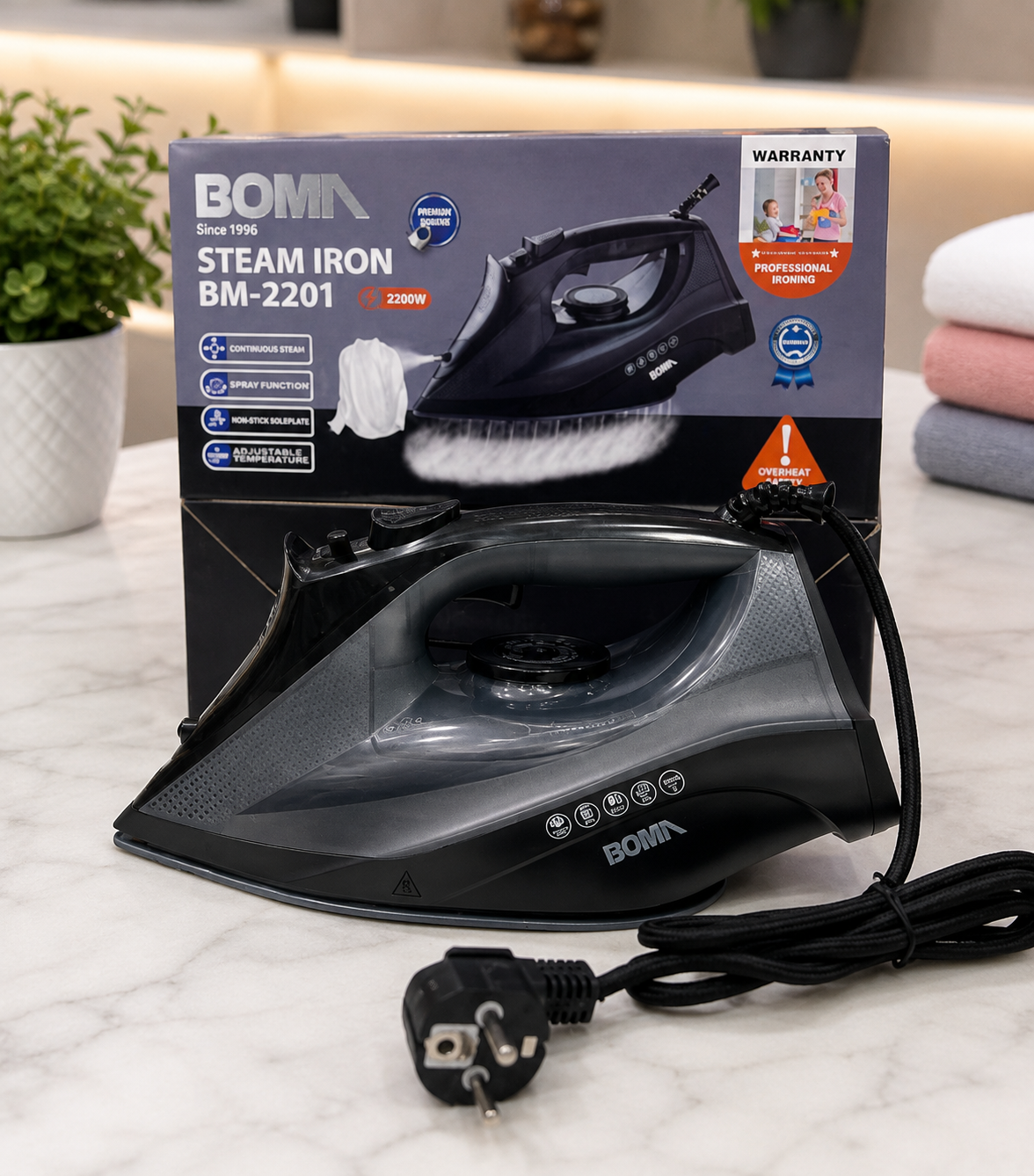 BOMA Steam Iron | 2200W Clothes Iron with Steam BM-2201