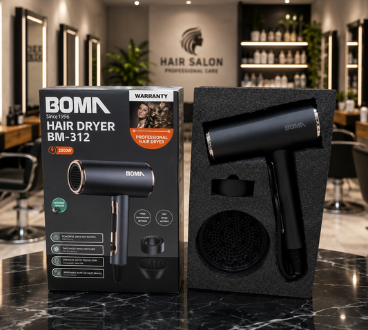 Boma Professional Hair Dryer – Fast Drying & Salon Styling BM-312