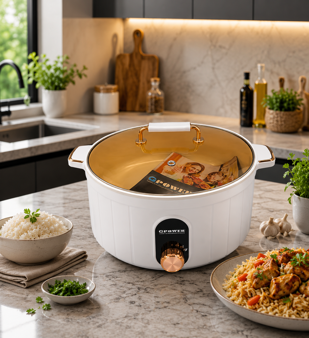 GPower Multifunctional Electric Cooking Pot 9L 1600W, Multi-Purpose Cooker GP-1515