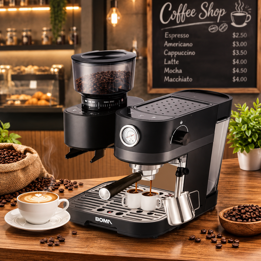 Boma Espresso Coffee Machine 1.6L 2000W Coffee Maker With Grinder BM-6987