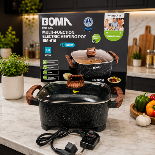 Boma Multi-Function Electric Heating Pot 6L 1500W – Fast & Easy Cooking