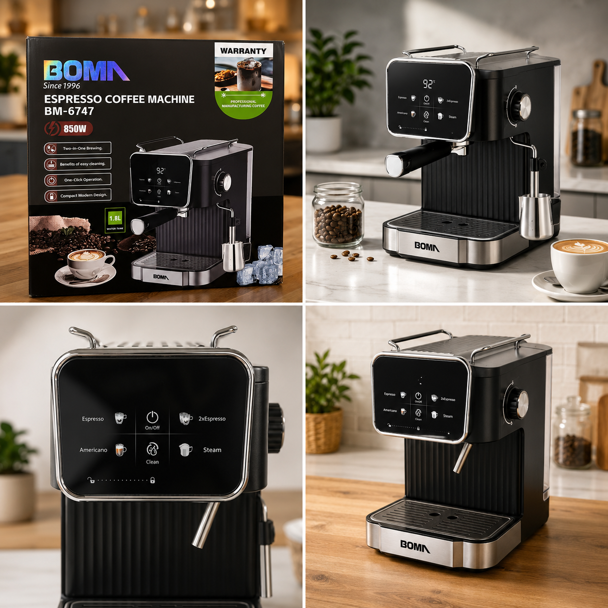 BOMA 850W Coffee Machine for Home & Office  BM-6747
