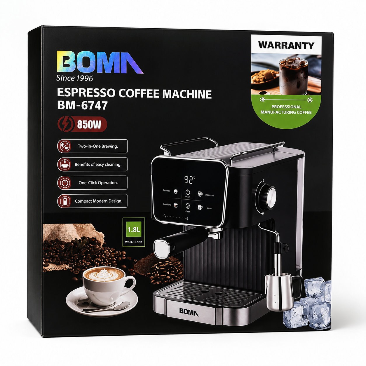 BOMA 850W Coffee Machine for Home & Office  BM-6747