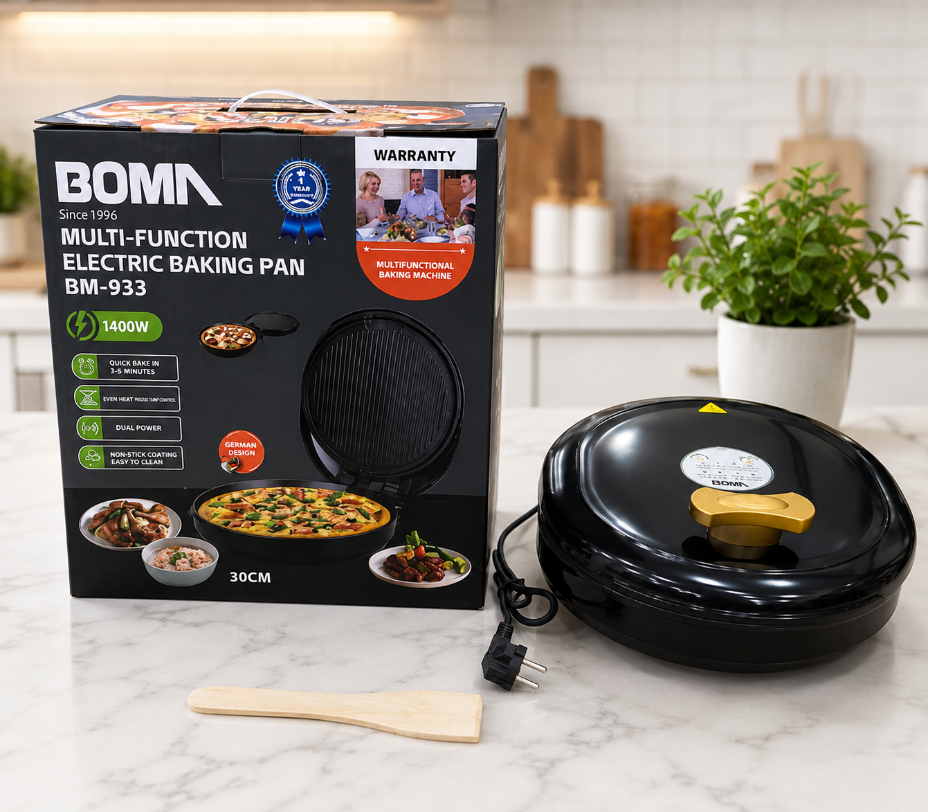 BOMA Multifunction Electric Baking Pan BM-933 | 30cm Non-Stick Pan , Electric Pizza Maker