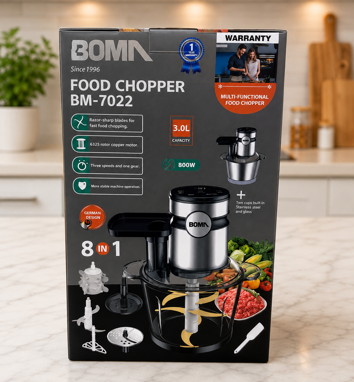 BOMA 3L Digital Food Chopper BM-7022 | Meat Chopper & Food Processor