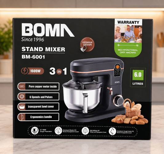 BOMA 1600W Stand Mixer | 6L Dough Mixer & Cake Mixer