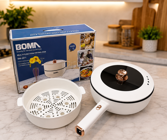 Boma BM-2011 Multi Function Electric Frying Pan 4L 1500W | Non-Stick Multi Cooker for Home